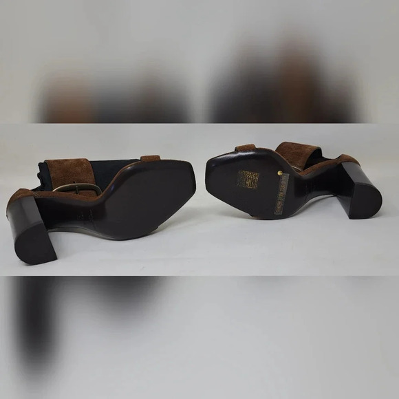 NWT Saint Laurent Suede  Otterproof Ankle Strap Sandals Heels Buckle 36 EU 6 US - Picture 13 of 15